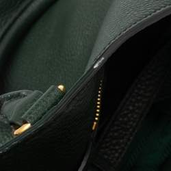 Pre Owned Prada Green Vitello Daino Leather Sacca 2 Manici Tote