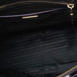 Pre Owned Prada Purple Patent Leather Large Double Zip Tote