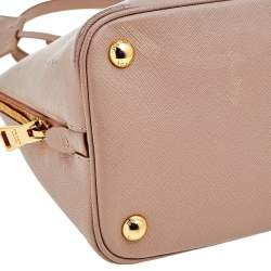 Pre Owned Prada Beige Saffiano Lux Leather Medium Promenade Satchel