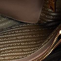 Pre Owned Prada Beige Saffiano Lux Leather Medium Promenade Satchel