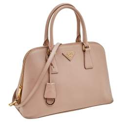 Pre Owned Prada Beige Saffiano Lux Leather Medium Promenade Satchel
