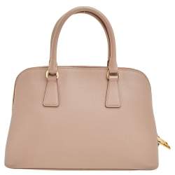 Pre Owned Prada Beige Saffiano Lux Leather Medium Promenade Satchel
