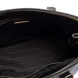 Pre Owned Prada Black Saffiano Lux Leather Small Galleria Tote