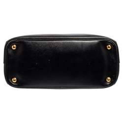 Pre Owned Prada Black Saffiano Lux Leather Small Galleria Tote