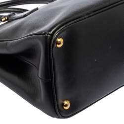 Pre Owned Prada Black Saffiano Lux Leather Small Galleria Tote