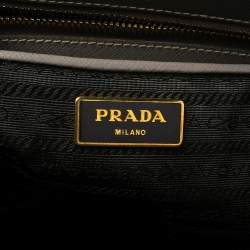Pre Owned Prada Argilla Grey Saffiano Lux Leather Large Galleria Tote