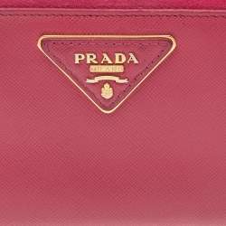 Pre Owned Prada Pink Saffiano Leather Long Wallet