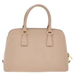 Pre Owned Prada Beige Saffiano Lux Leather Medium Promenade Bag