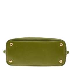 Pre Owned Prada Green Saffiano Lux Leather Small Promenade Satchel
