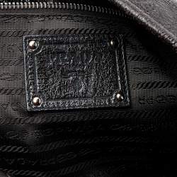 Pre Owned Prada Dark Brown Shiny Leather Lux Chain Cervo Hobo