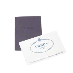 Pre Owned Prada Dark Brown Shiny Leather Lux Chain Cervo Hobo