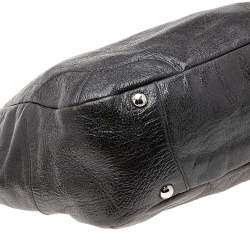 Pre Owned Prada Dark Brown Shiny Leather Lux Chain Cervo Hobo