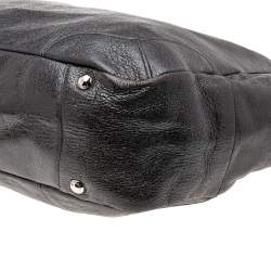 Pre Owned Prada Dark Brown Shiny Leather Lux Chain Cervo Hobo