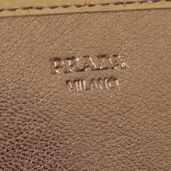 Pre Owned Prada Gold Patent Leather Continental Wallet