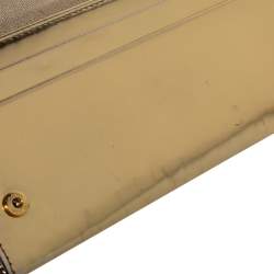 Pre Owned Prada Gold Patent Leather Continental Wallet