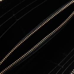 Pre Owned Prada Black Saffiano Leather Zip Around Wallet