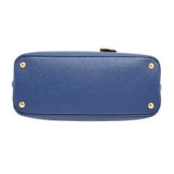 Pre Owned Prada Blue Saffiano Lux Leather Medium Promenade Satchel