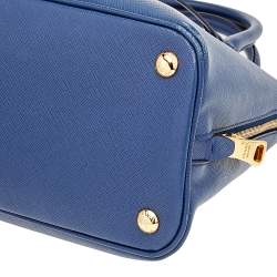 Pre Owned Prada Blue Saffiano Lux Leather Medium Promenade Satchel
