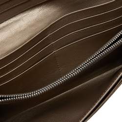 Pre Owned Prada Metallic Gold/Silver Woven Leather Flap Continental Wallet