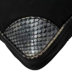 Pre Owned Prada Multicolor Nylon and Python Messenger bag