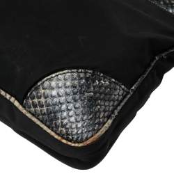 Pre Owned Prada Multicolor Nylon and Python Messenger bag