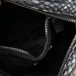 Pre Owned Prada Multicolor Nylon and Python Messenger bag