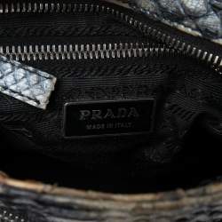 Pre Owned Prada Multicolor Nylon and Python Messenger bag