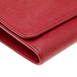 Pre Owned Prada Red Vitello Move Leather Wallet On Strap