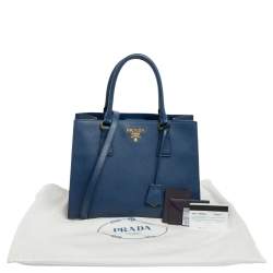 Pre Owned Prada Navy Blue Saffiano Leather Galleria Tote