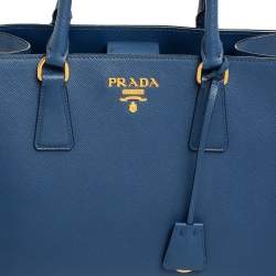 Pre Owned Prada Navy Blue Saffiano Leather Galleria Tote
