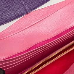 Pre Owned Prada Black Saffiano Lux Leather Flap Continental Wallet