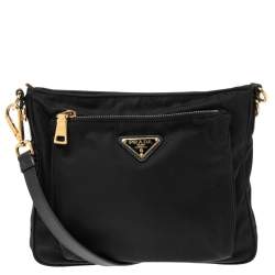 Prada Black Nylon Messenger Bag