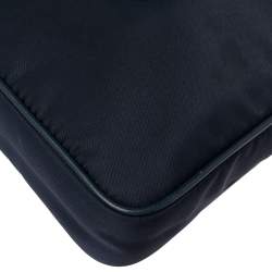 Prada Navy Blue Nylon and Leather Trim Messenger Bag