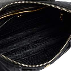 Pre Owned Prada Black Nylon and Leather Trim Messenger Bag
