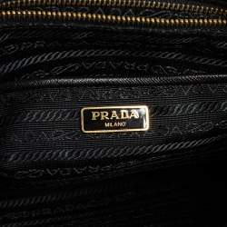 Pre Owned Prada Black Nylon and Leather Trim Messenger Bag