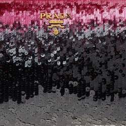 Pre Owned Prada Multicolor Sequin Top Zip Pouch
