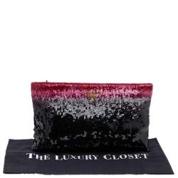 Pre Owned Prada Multicolor Sequin Top Zip Pouch