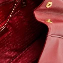 Pre Owned Prada Red Saffiano Lux Leather Large Gardener's Tote