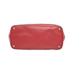 Pre Owned Prada Red Saffiano Lux Leather Large Gardener's Tote