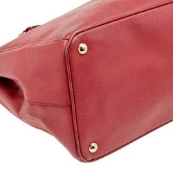 Pre Owned Prada Red Saffiano Lux Leather Large Gardener's Tote