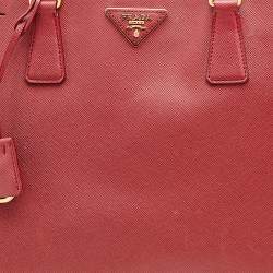 Pre Owned Prada Red Saffiano Lux Leather Large Gardener's Tote