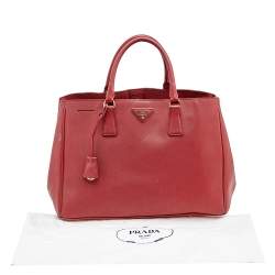 Pre Owned Prada Red Saffiano Lux Leather Large Gardener's Tote