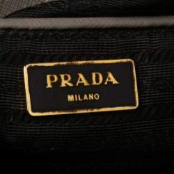 Pre Owned Prada Grey Saffiano Lux Leather Large Double Zip Tote