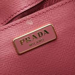 Pre Owned Prada Pink Saffiano Leather Mini Promenade Satchel