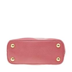 Pre Owned Prada Pink Saffiano Leather Mini Promenade Satchel