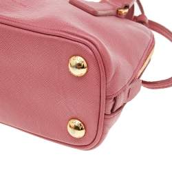 Pre Owned Prada Pink Saffiano Leather Mini Promenade Satchel