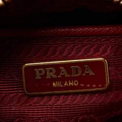 Pre Owned Prada Red Saffiano Lux Leather Mini Camera Crossbody Bag