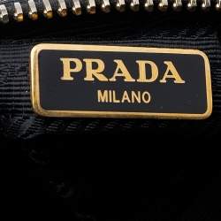 Pre Owned Prada Black Saffiano Leather Mini Bauletto Satchel