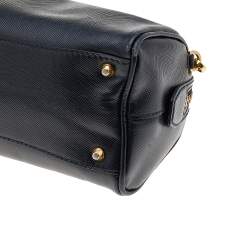 Pre Owned Prada Black Saffiano Leather Mini Bauletto Satchel