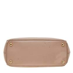 Pre Owned Prada Beige Saffiano Lux Leather Small Galleria Double Zip Tote